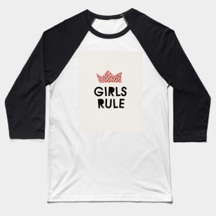 Girls rule, Abstract, Mid century modern kids wall art, Nursery room Baseball T-Shirt